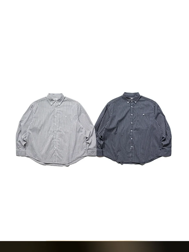 

Retro y Plaid irt Loose Casual Long Sve Cotton Polyester Blend Autumn New Sle ex Versatile irt for Couples