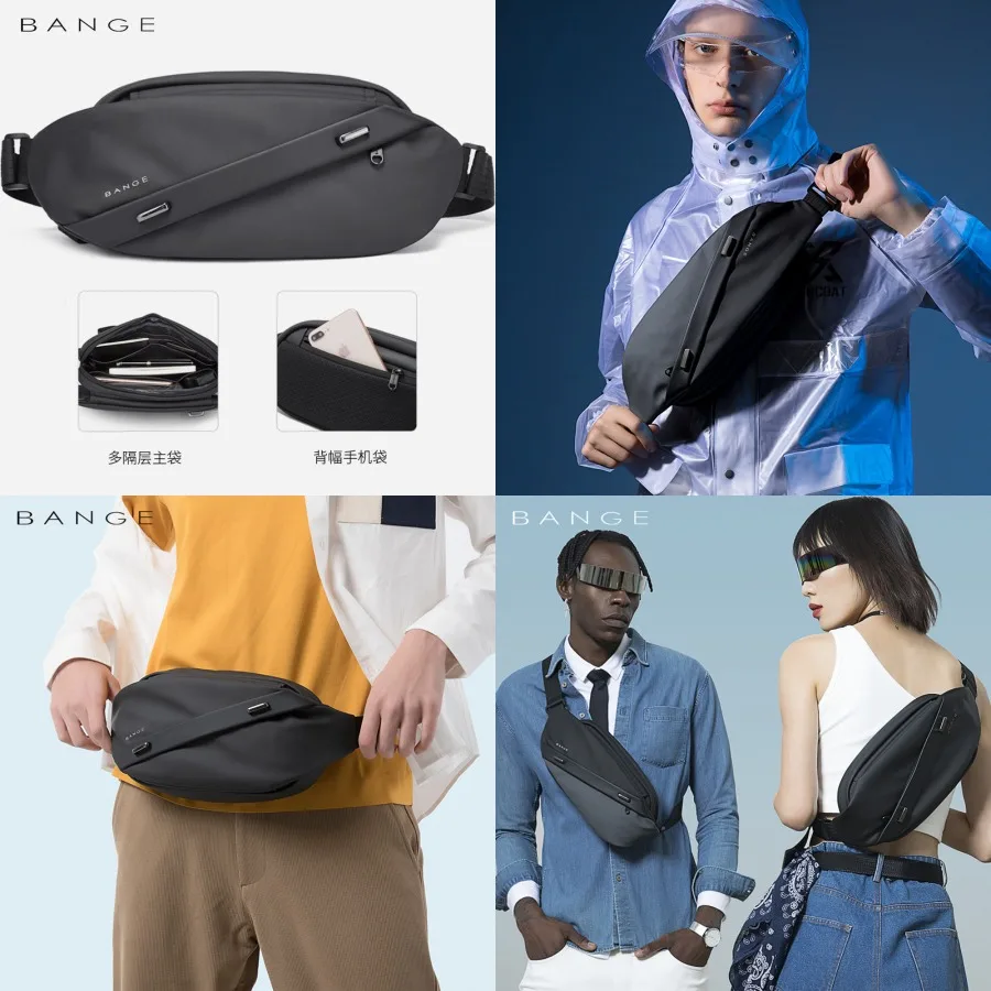 

【Новый стиль】Новая модная водонепроницаемая нагрудная сумка BANGE, модная сумка через плечо, мужская деловая повседневная нагрудная сумка, модная брендовая нагрудная сумка.