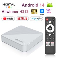 Mortal TV Box T1X Android 14 NETFLIX H313 Quad Core Dual Wifi 6 8K BT5 Google Chromecast Voice Wireless Media Player Set Top Box