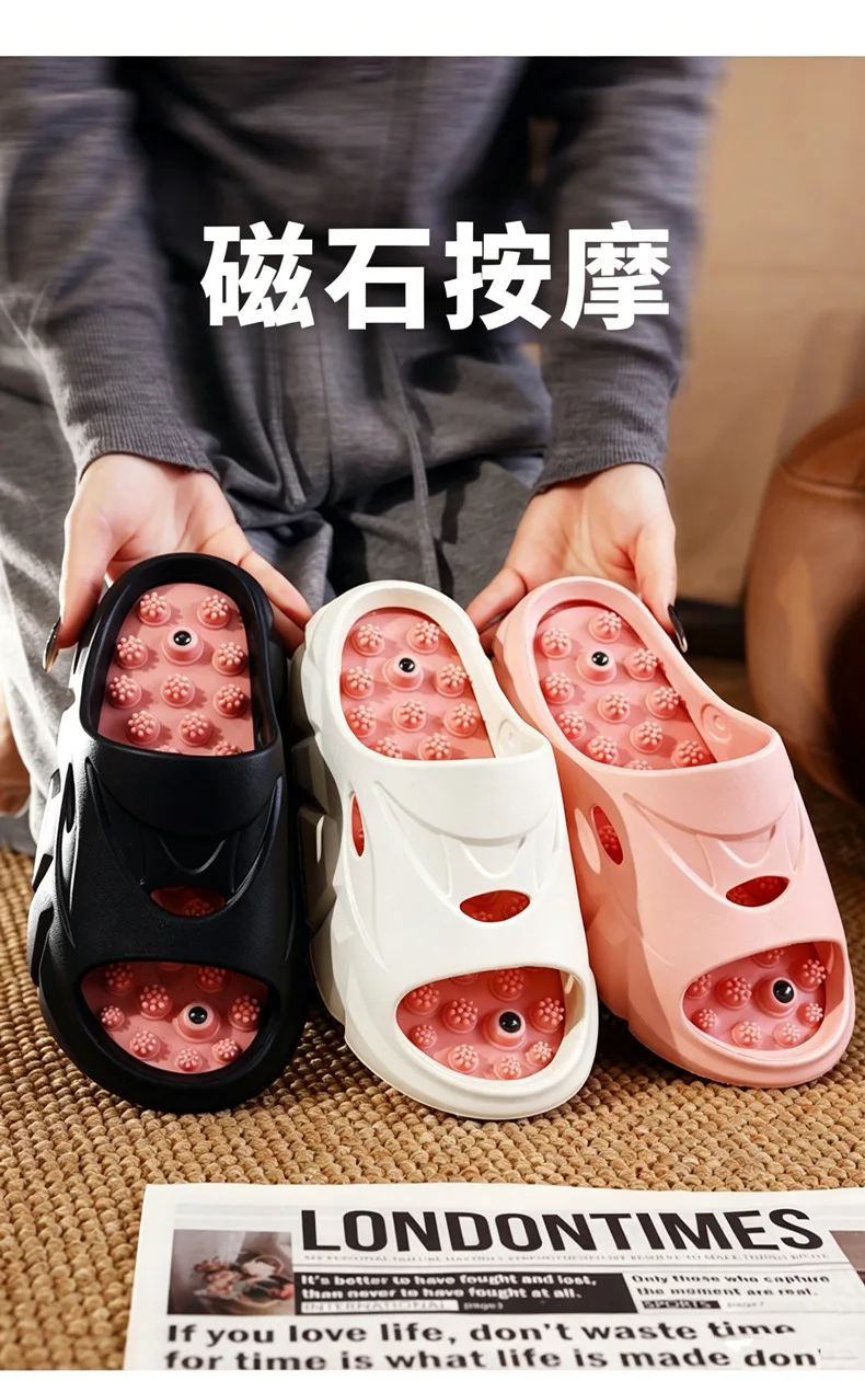 2026 Unisex Fußmassage-Slipper für Damen und Herren, Akupressur-Sandalen mit dicker Sohle und Hohldesign, Reflexzonen-Sandalen – Detail 3