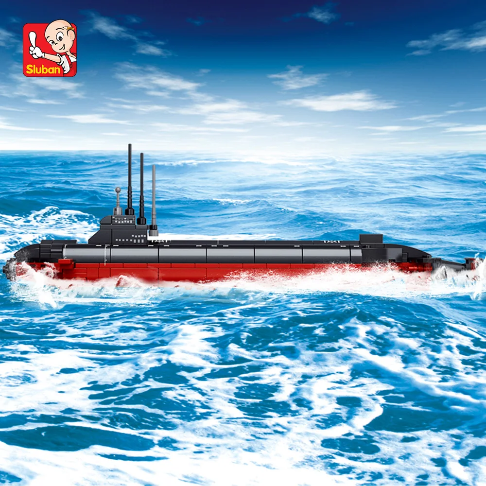 Military Submarine Series Building Block Toys, Nuclear Submarine Model Creative DIY Toy Assembled Building Blocks Kit