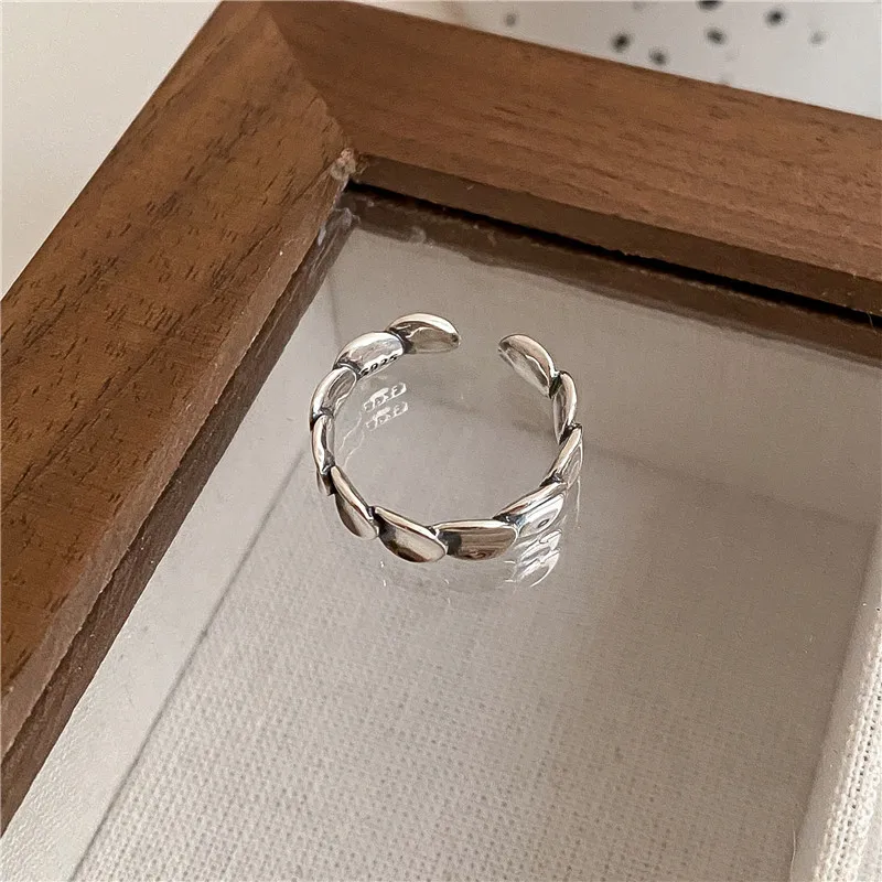 Buyee-Bague unique en argent regardé 925 pour femme et homme, anneau ouvert en forme d'échelle mignonne, cercle de bijoux fins élégants, mode