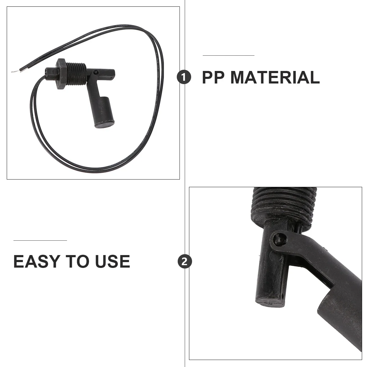 

4 pcs Water Level Switch Horizontal Duckbill Float Sensor Black for Purifier Hydroponics Aquarium Fish Tank Filtration Heating