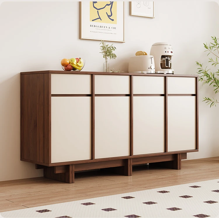

Ancient style retro modern dining side cabinet in the skeleton line, integrated living room storage against the wall, hou