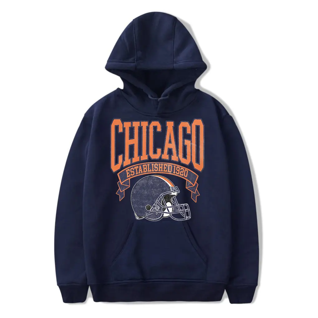 

Chicago merch sport hooded drawstring pocket Long Sleeve Sweatshirt men/women fall pullover