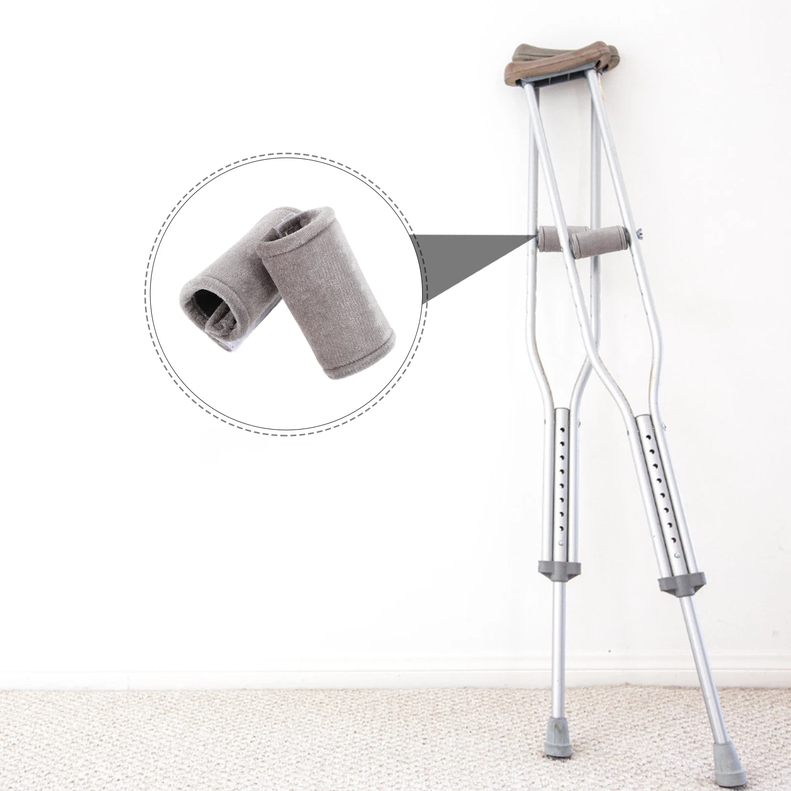 

2pcs Underarm Crutch Pads Soft Comfortable Anti-Collision Elastic Replacement Handle Cushion For Elderly Mobility Equipment