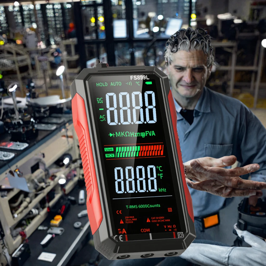 Super Full Screen Auto Range Digital Multimeter Rechargeable 6000 Counts Multi Tester Easy Read & Operate