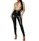 high waist faux "leather"
