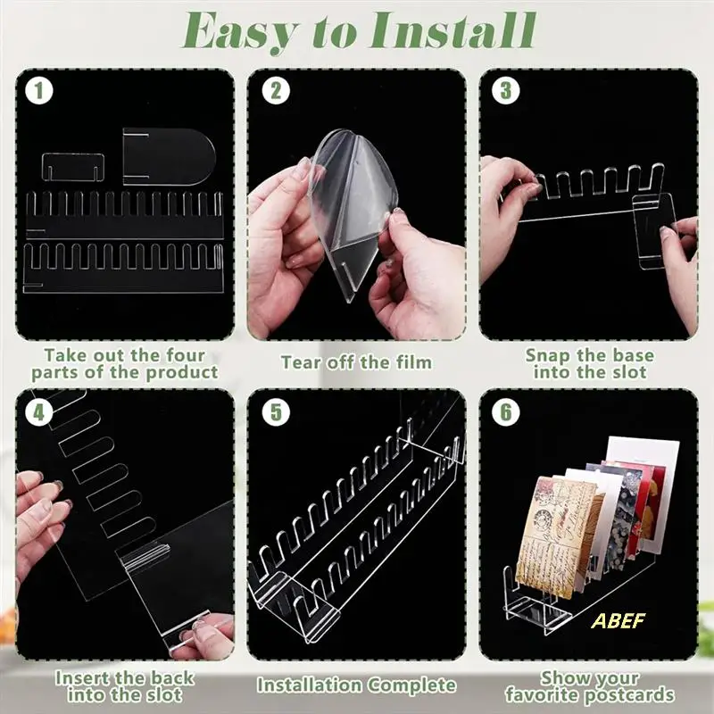 3 قطع من حامل عرض بطاقات المعايدة من الأكريليك مكون من 12 طبقة، حامل عرض بطاقات شفاف، سهل التجميع، حامل بطاقة لاصق للبطاقات البريدية