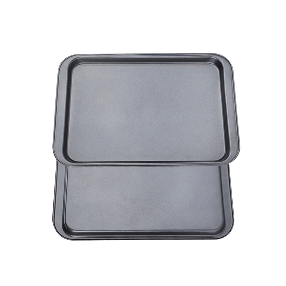 

2pcs 14-Inch Rectangular Nonstick Sheets Carbon Steel Lightweight Baking Pans For Toaster Oven Rv Oven Freezer Baking Sheet Pan