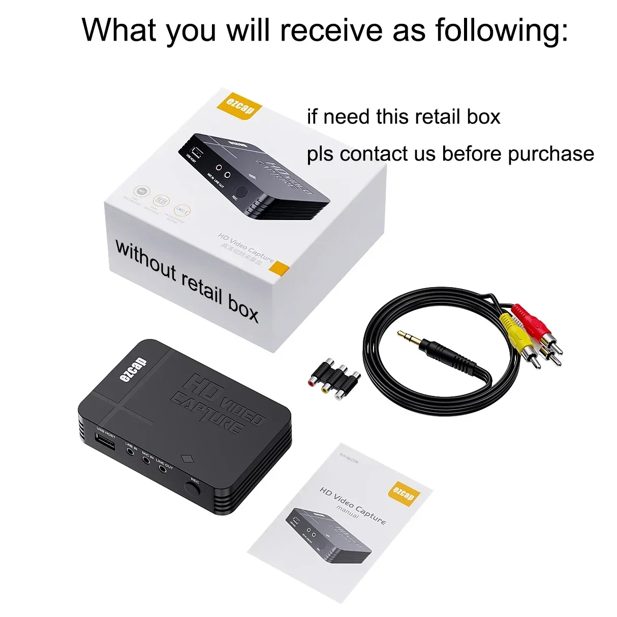 Ezcap 288Q 4K 60Hz Input HDMI AV Audio Video Capture Card 1080p60 Recording for DVD Camera PC TV Box To USB Flash Drive U Disk
