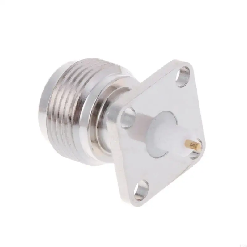 T5EA N-KFD-5 แจ็คตัวเมียแผงเมาท์ RF Coax Connector หน้าแปลนบัดกรี Nickelplated
