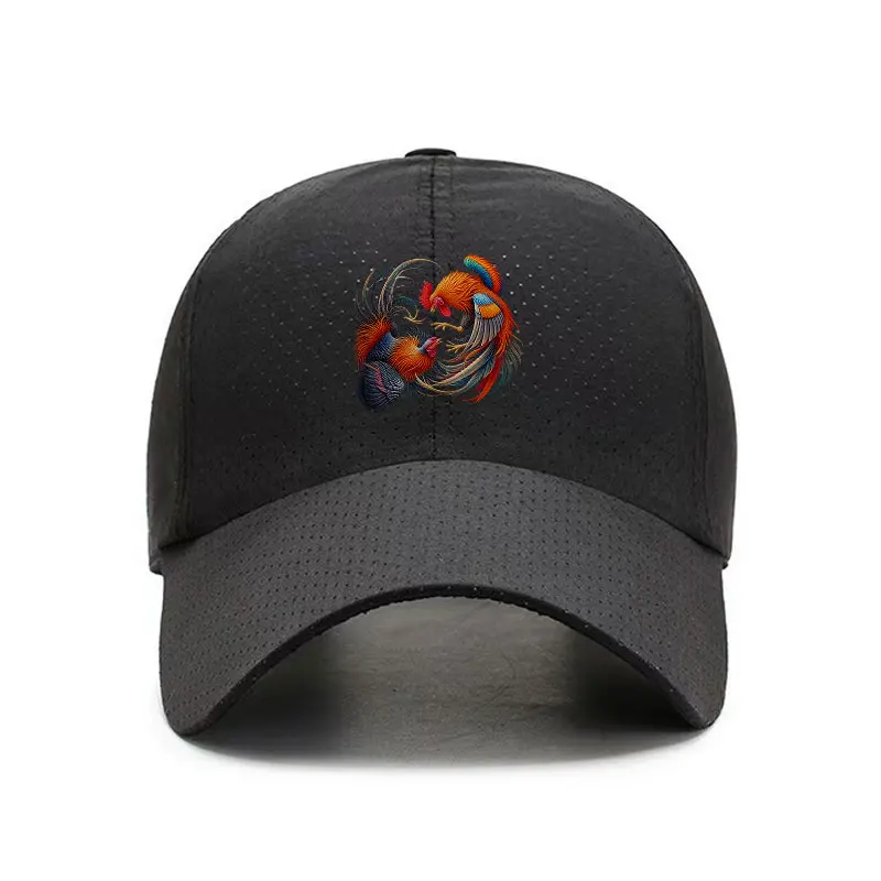 Rooster Embroidered Quick Dry Baseball Cap Adjustable Breathable Sports Hat