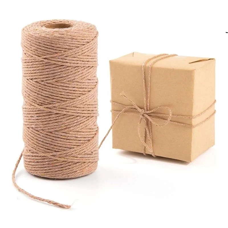 3mm Natural Sisal Rope 100M Gift Box Packing Rope Birthday Wedding Party Gifts Supplies Handmade DIY Christmas Sisal Cords