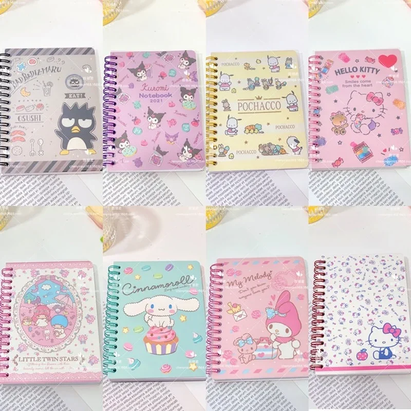 Hello Kitty A6 Cute Spiral Book Coil Notebook Mini Loose-leaf Hand Book Student Portable Notebook Ring Binder Kawaii Supplies