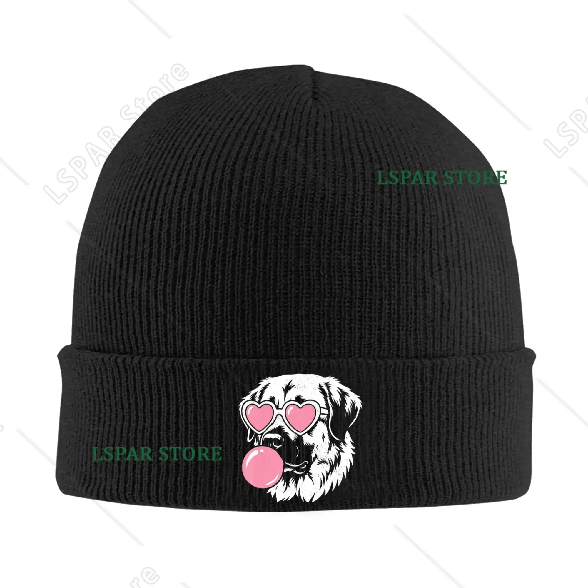 Shepherd Dog Blowing Bubble Gum Pink Sunglasses Knitted Hat  Beanie Hats Kpop Elastic Unisex Bonnet Hats Winter Caps