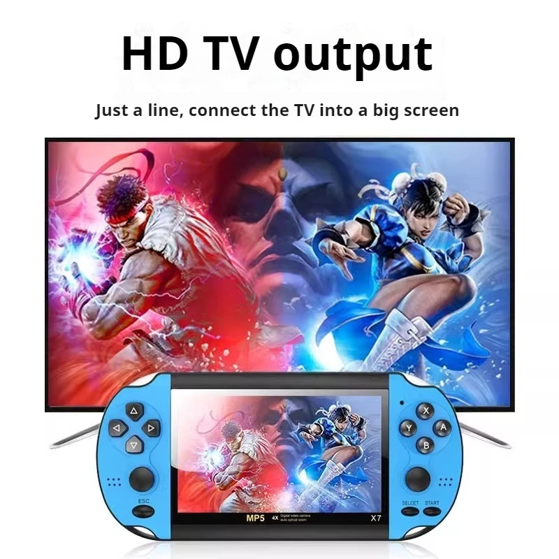 X7 4.3-Inch Handheld Game Console Arcade 10000 Classic Games Retro Handheld Single Player Fc Nostalgic Portable Gba Psp Children