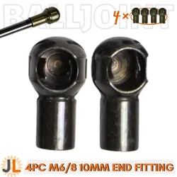 M6/M8 Female Thread 10mm Gas Spring Strut Lift Support Ball Stud Socket Joint Bearing End Fitting Connectors Replacement Qty(4)