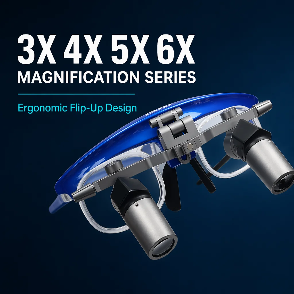 Precision Loupes 3x 4x 5x 6x Ergo Flip up Design Binocular Magnifier for Dentist Ophthalmologist Endodontist