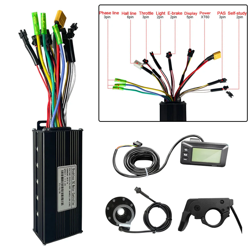 Complete and Convenient Controller Kit for Lithium Battery Modified For Ebikes GD01 Display Throttle and 8 PAS