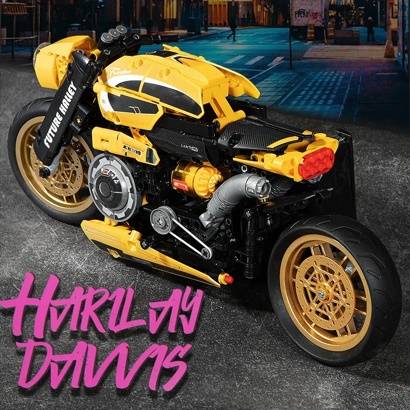مكعبات بناء فنية جديدة للدراجات النارية مجموعة نماذج ذاتية الصنع MOC ألعاب جذعية للطوب للأطفال هدية عيد الميلاد والكريسماس والهالوين #5