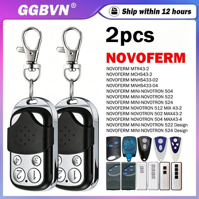 For NOVOFERM MINI NOVOTRON 522 524 502 504 512 MAX43-2 MAX43-4 MIX43-2 433.92MHz Rolling Code Garage Door / Gate Remote Control