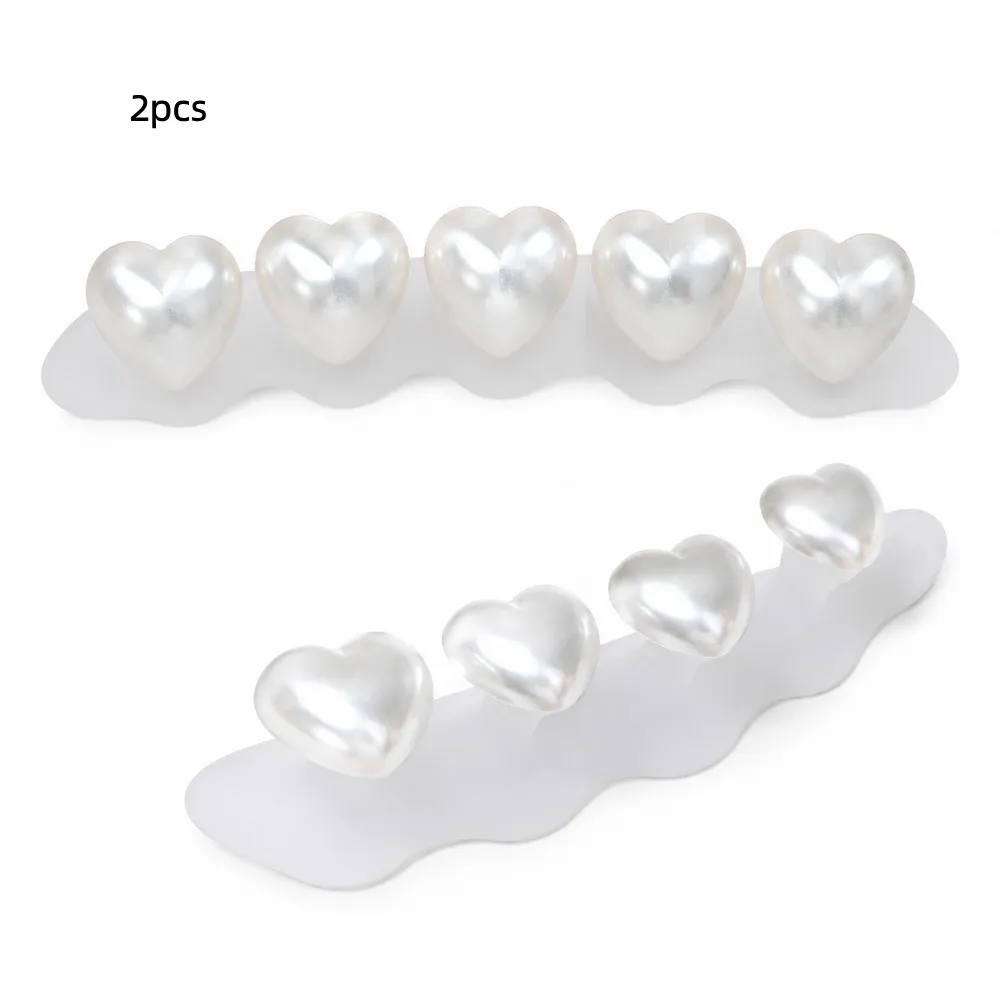 2PCS Nail Art Applicator Flower Toe Separators Pearl Soft Silicone Nail Painting Toe Splitter Anti Sticking Nail Art Tools Home