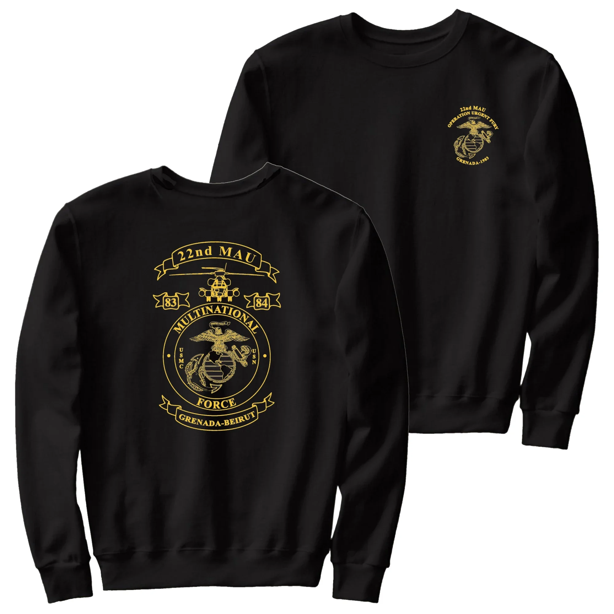 US Marine Corps 22nd MAU Grenada Operation Urgent Fury Pullover Hoodie 100% Cotton Comfortable Casual Mens Sweatshirt Streetwear