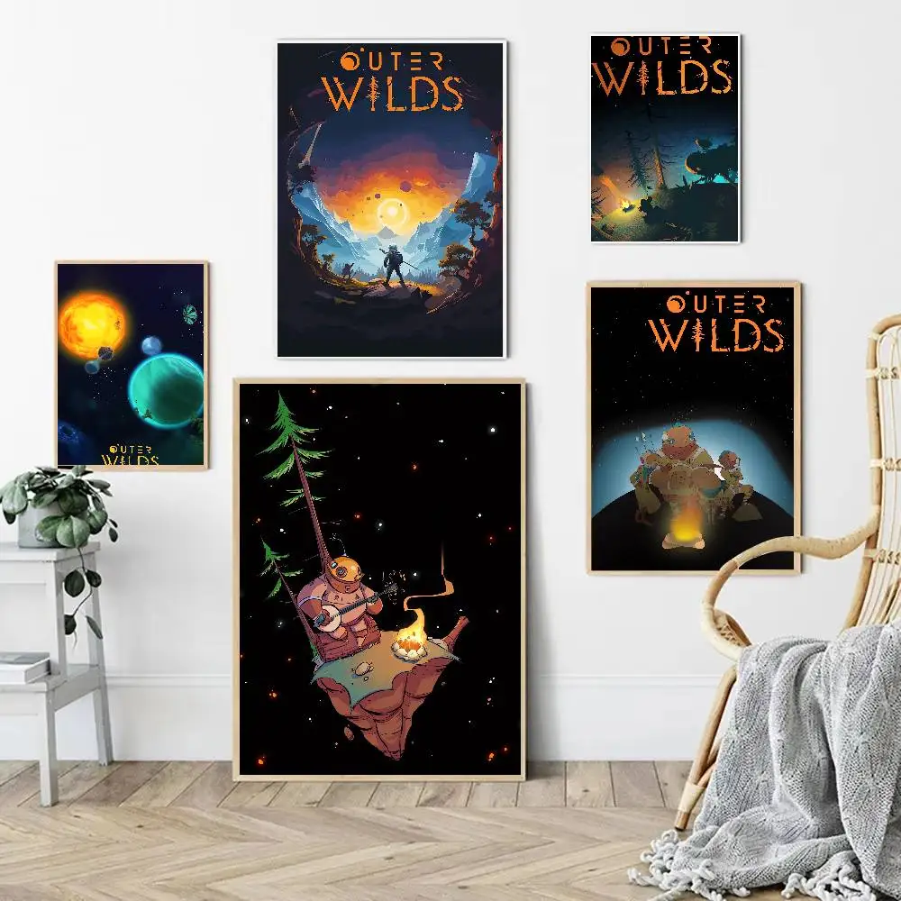 Game Outer Wilds Aesthetic Poster Room Home Decoration Paintings Hanging Classic Birthday Gifts