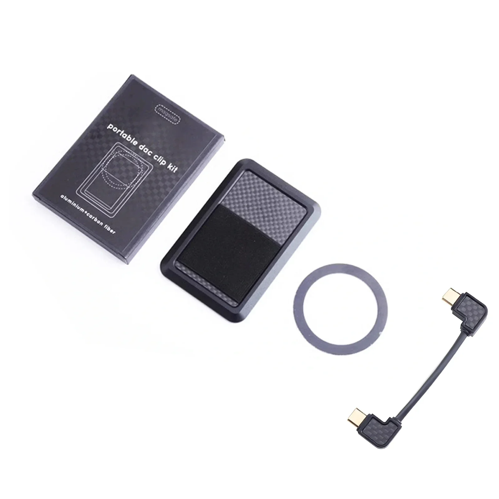 جديد المحمولة الألومنيوم ألياف الكربون نوع-c OTG فك كابل فك تشفير الصوت حقيبة التخزين DAC الهاتف الحقيبة المغناطيسي أربطة مرنة عدة