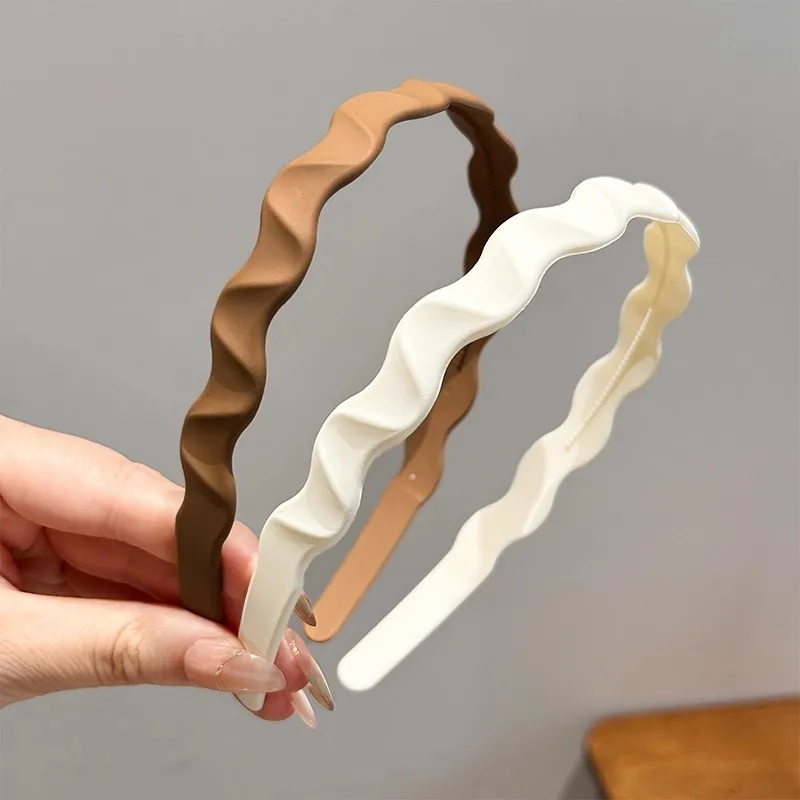 Solides Wellen-Haarband aus Kunststoff für Frauen und Mädchen, süßes Haarornament, Haarreif, modisches Haaraccessoire – Detail 8