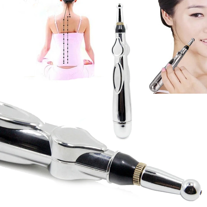 Electric Massage Pen Adjustable For Body Back Hand Massage Press And Relax Muscles Without Battery Battery Powered Silver