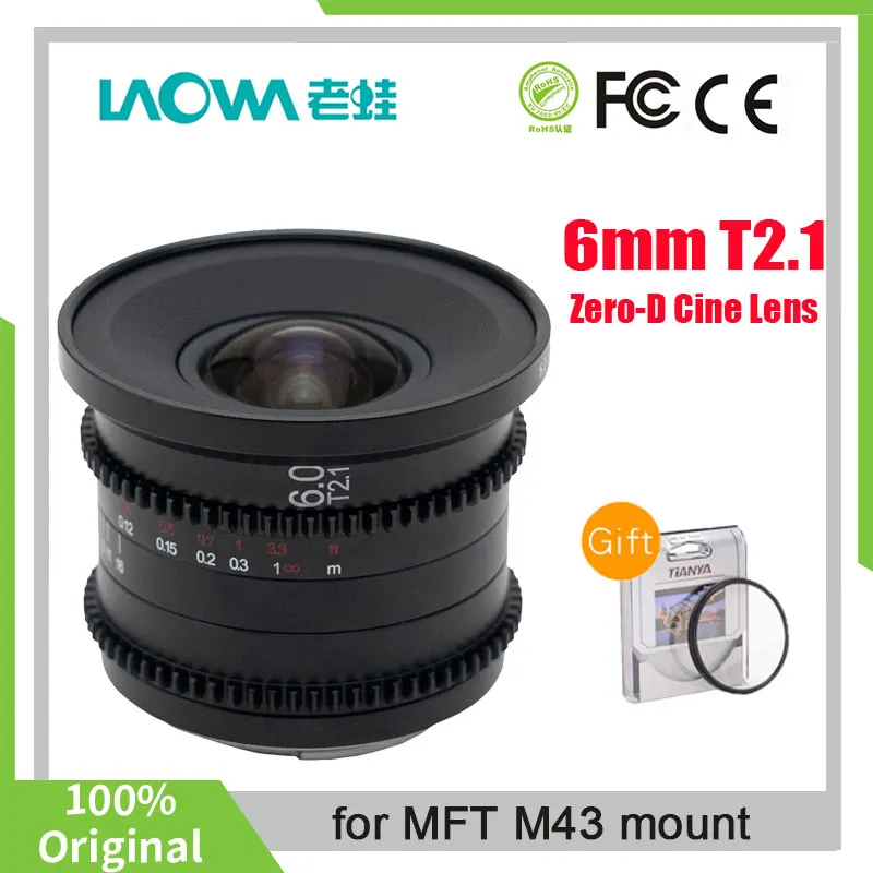 Venus Optics Laowa 6mm T2.1 Zero-D Cine Lens for Micro Four Thirds (MFT, Feet/Meters)