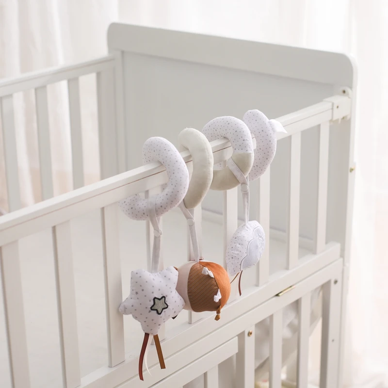 Baby Stroller Toys Cartoon Baby Bed Hanging Rattles and Mobiles for Babies Soft Disassembly Bed Winding Baby Toy 0 to 6 Months