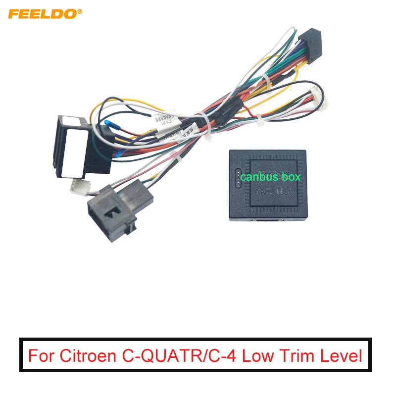 

FEELDO 16-pin Car Android Stereo Wiring Harness For Citroen C-QUATR/C-4 Low Trim Level (10~18) Low Trim With CANbus #MX6225