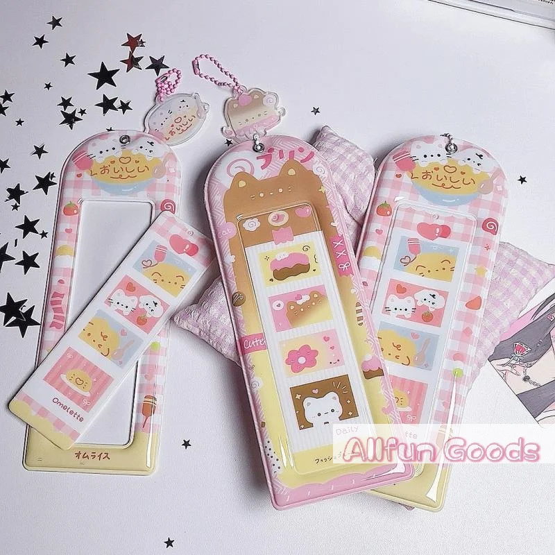 [TG835]Cute 4 Grid Card Holder Korea Idol Mini Card Storage Pendant PVC Photocard Holder Transparent Card Case Bookmark Holder