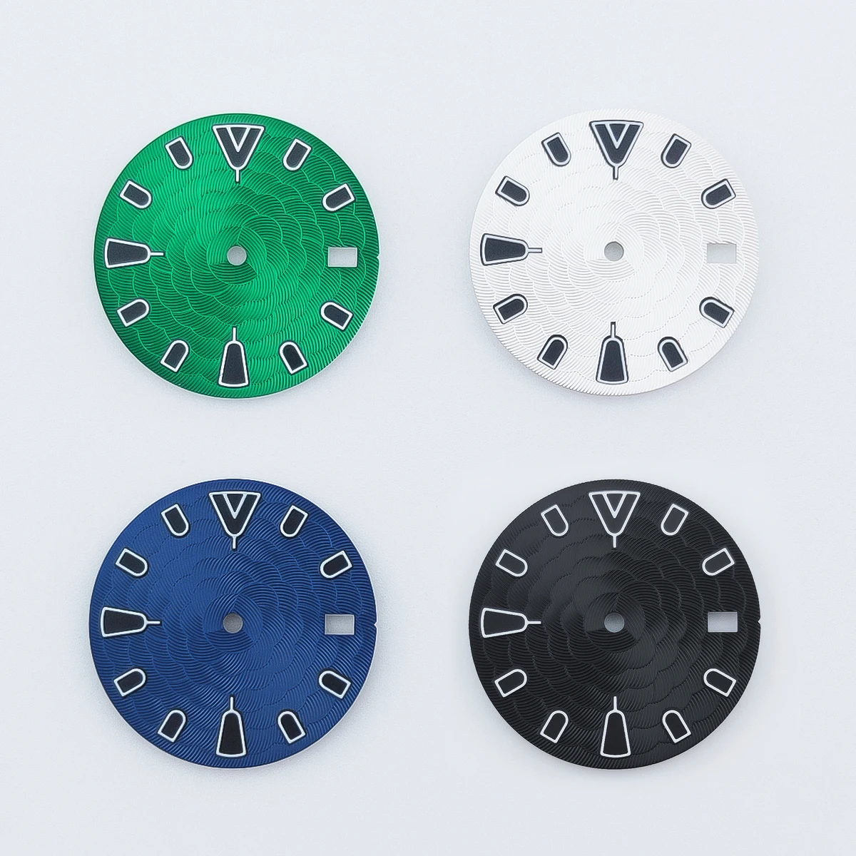 

Corgeut 28.5mm black sterile watch dial green luminous fit NH34 NH35 movement fit 3/3.8/4.2 o'clock crown