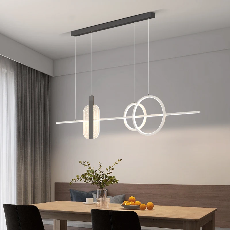 Restaurant Simple Pendant Lights Creative Led Long Bar Lights Nordic Chandeliers Luxury Dining Table Indoor Decor Lighting Lamps