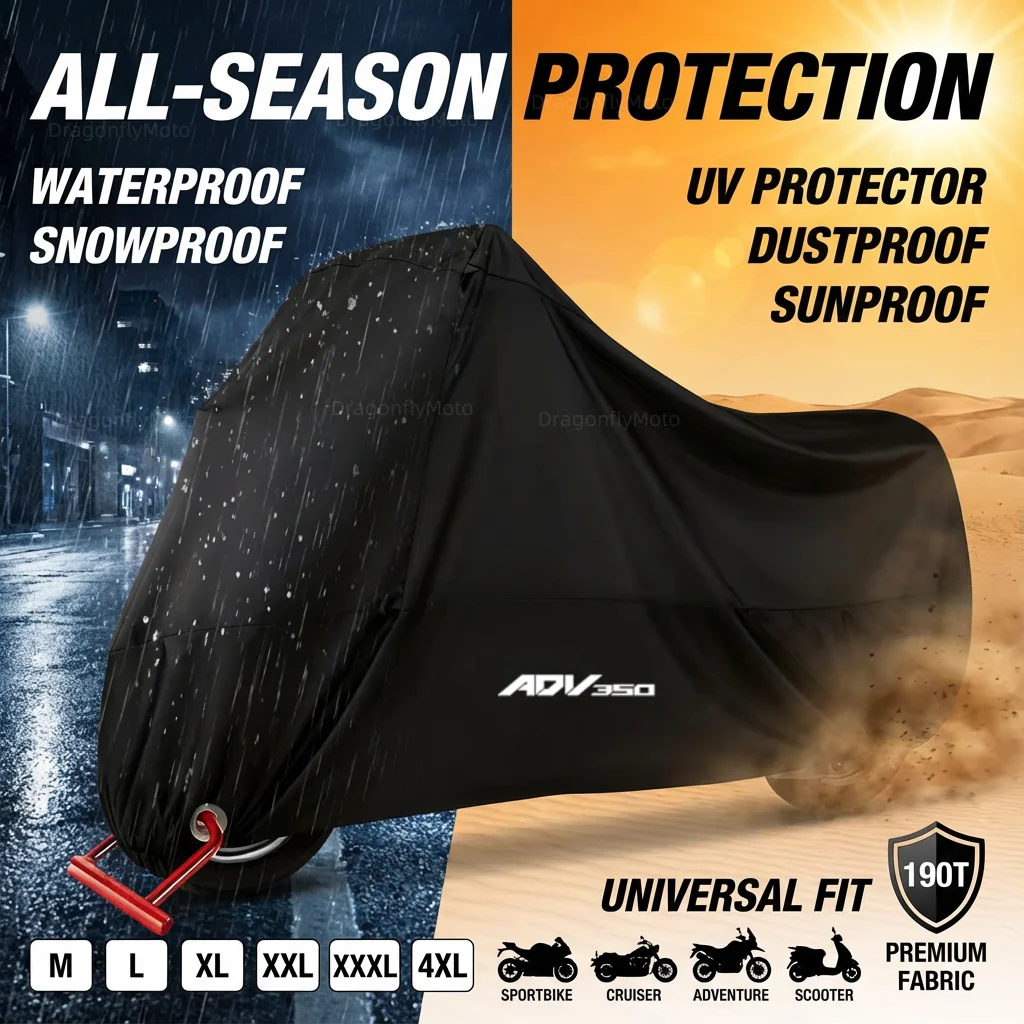 

Водонепроницаемые чехлы для мотоциклов HONDA ADV350 ADV 350 2021 2022 190T, защита от пыли, дождя, снега, УФ-излучения, для использования в помещении и на улице