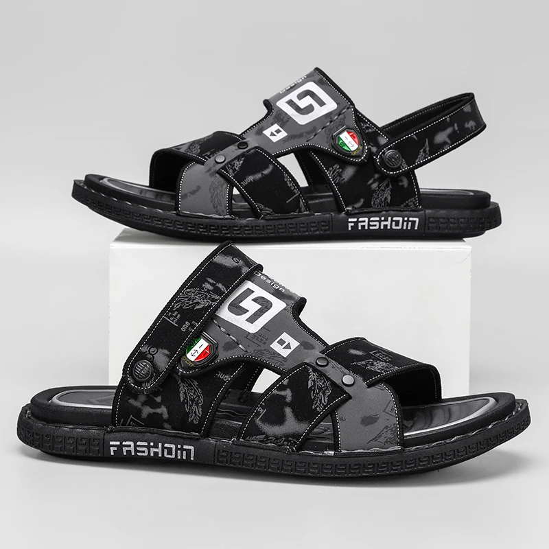 Men's sandals summer fashion non-slip casual sandals men's outdoor dual-use beach shoes driving slippers student sports sandals