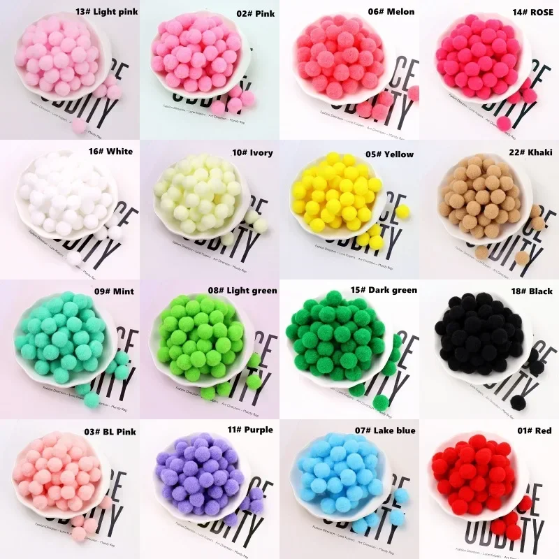 Fluffy Plush Pompoms 10mm 15mm 20mm 25mm 30mm Mini Soft Pom Poms Felt Ball Sewing Craft Supplies Kids Toy Wedding Decor