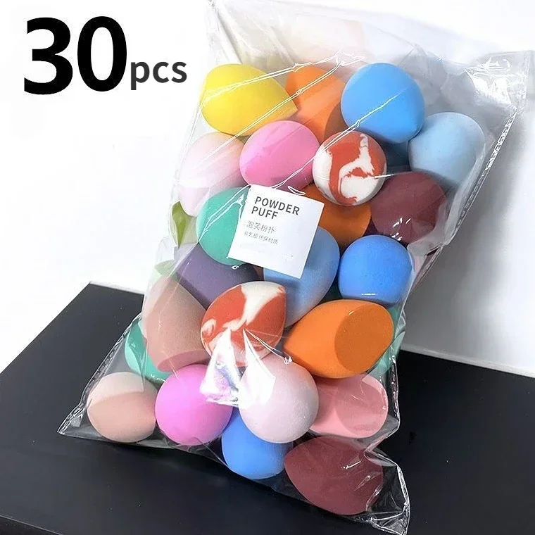 30PCS beauty sponge Cosmetic Puff Makeup Sponge Cushion Foundation Powder Sponge Beauty Tool Women Make Up Accessories