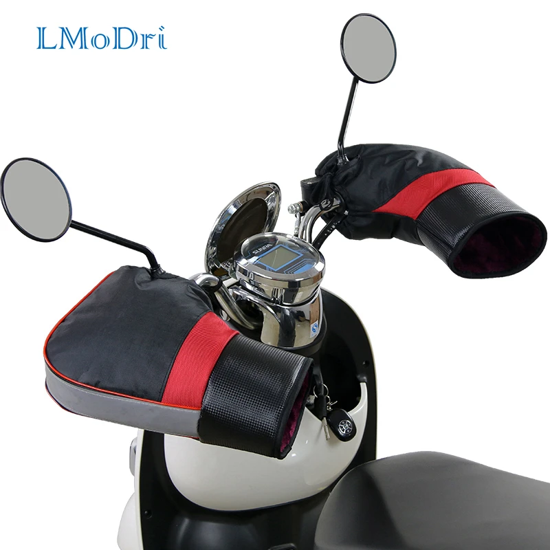 

LMoDri Motorcycle Handlebar Mittens Hand Covers Warmer Waterproof Motorbike Windproof Gloves Handle Bar Muffs Hand Thick Plush