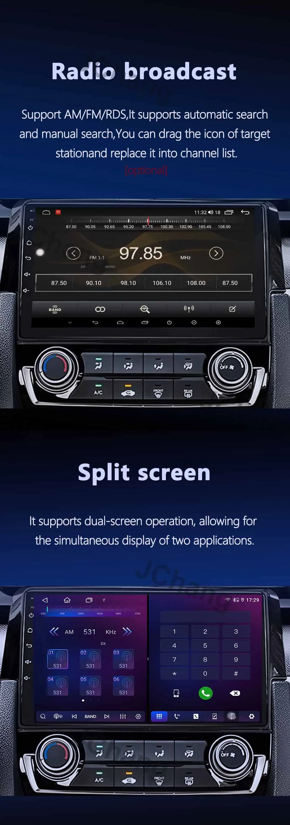 Systeme Android 15 Carplay Android Auto für Toyota Auris 1 E150 2006-2012 Multimedia Player GPS Navigation Auto Radio stereo BT – Detail 9