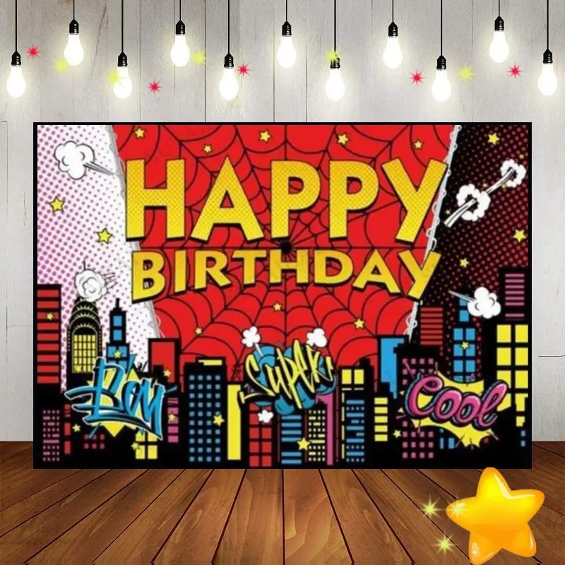 Happy Birthday Photography Backdrops Banner Background Photo Four-wheel Drive Vehicle Custom Backdrop Spotlights Baby Shower