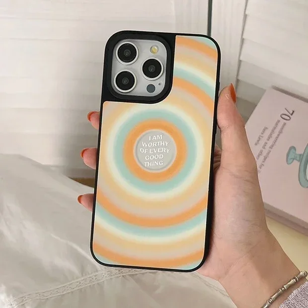 

Colorful Flower Yellow Ripple Mirror Phone Case Cover for iPhone 11 12 13 14 15 16 Pro Max Case for IPhone 16 Pro Max