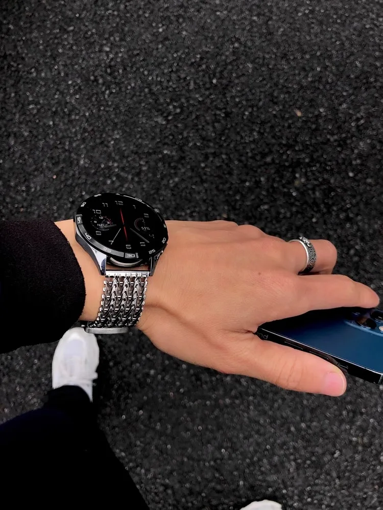 kakeband Magnetic Snap Fasteners are suitable for the following watch bands: Huawei GT5, GT4, breathable metal watchof GT  T173D