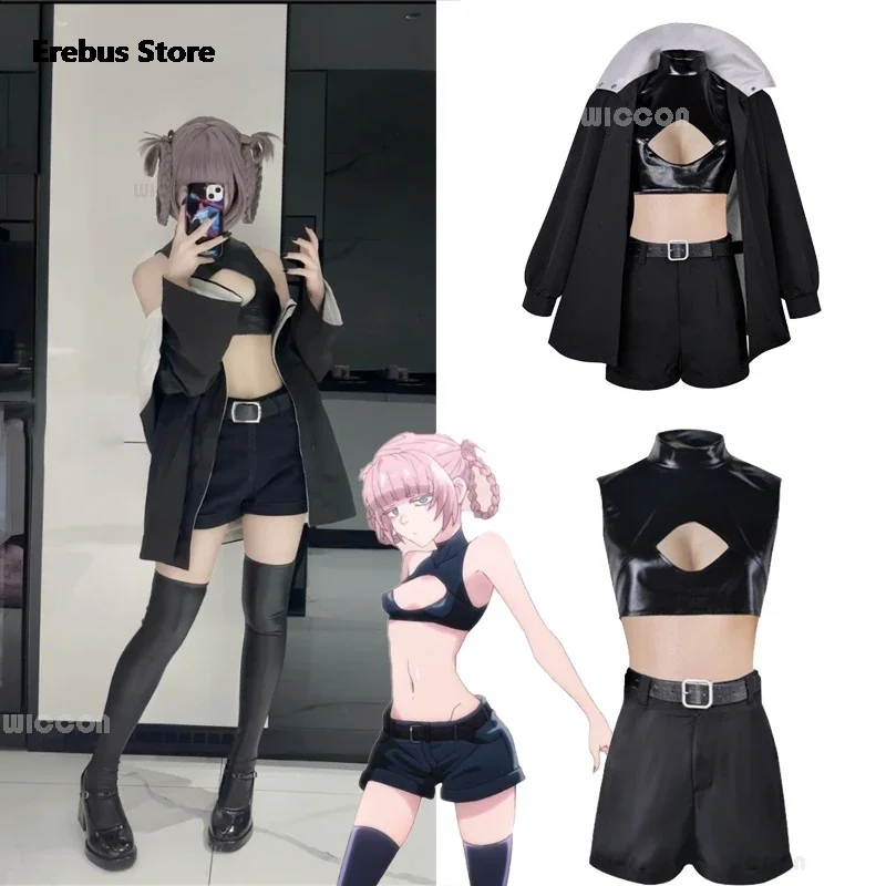 Anime CALL OF THE NIGHT Unisex Cool Cloak Jacket Denture Wig Loli Maid Halloween Suit Nanakusa Nazuna Cosplay Costume Adult