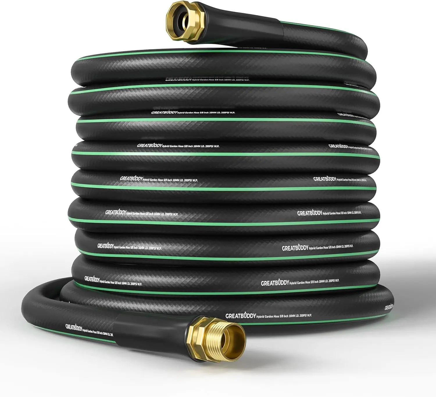 

Garden Hose 100ft, 5/8" Water Hose Heavy Duty, Flexible, Lightweight Hybrid Hose, Burst 600 PSI with Solid Brass Male to Fema