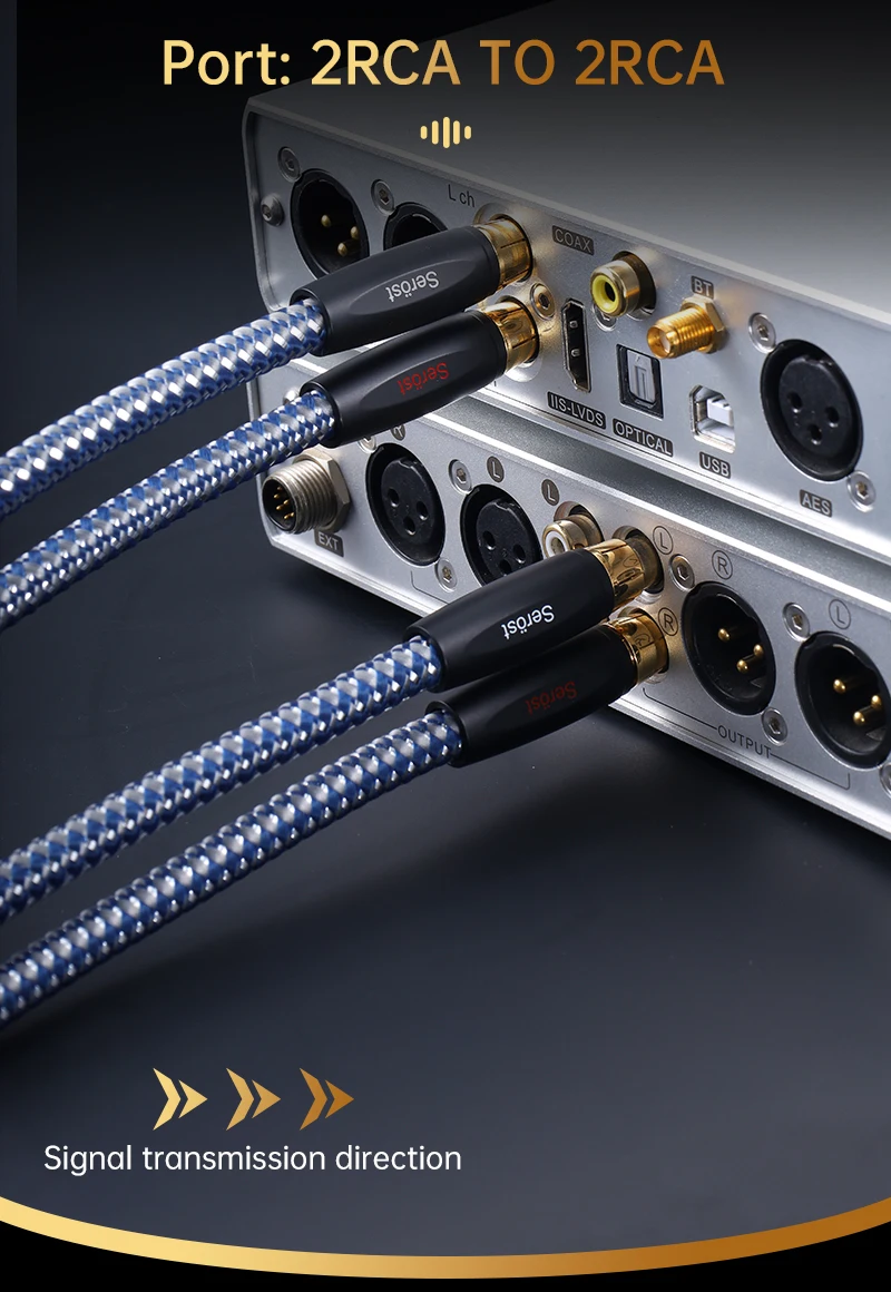 Serost StarPro HIFI OFC Versilbertes RCA-Signalkabel für CD, Heimkino, DSP, DAC, Verstärker, Auto-Audio, Kopfhörer, RCA-Kabel – Detail 2